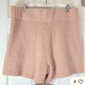 SKIMS Cozy-core Fuzzy Dusty Pink Boucle (Size 4X-5X) Lounge Streetwear Shorts